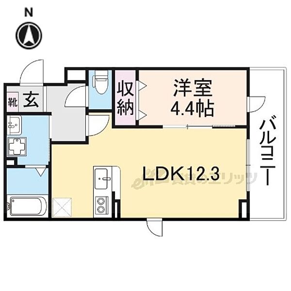 エアリーガーデン 206｜京都府京都市伏見区下鳥羽中三町(賃貸アパート1LDK・2階・39.57㎡)の写真 その2