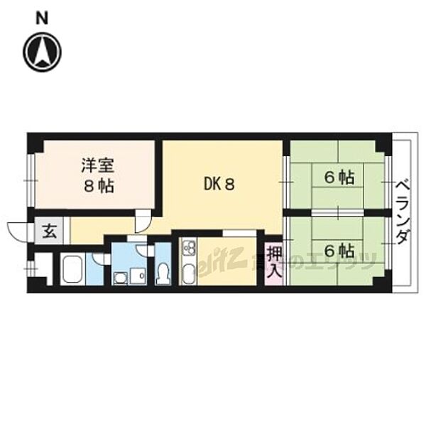 第2コーポ藤岡 103｜京都府京都市西京区牛ヶ瀬奥ノ防町(賃貸マンション3LDK・1階・60.48㎡)の写真 その2