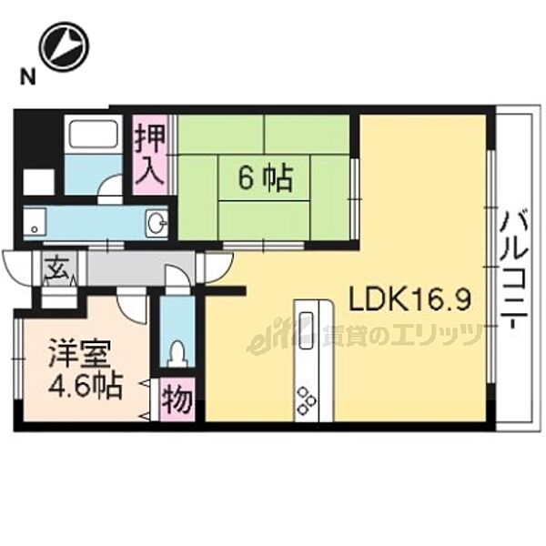 ルピナス・ヴィータ 0303｜京都府長岡京市友岡(賃貸マンション2LDK・3階・60.21㎡)の写真 その2