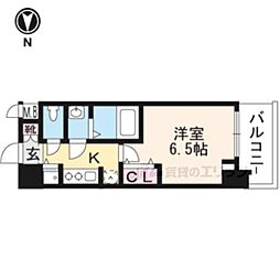 JR東海道・山陽本線 京都駅 徒歩8分の賃貸マンション 2階1Kの間取り