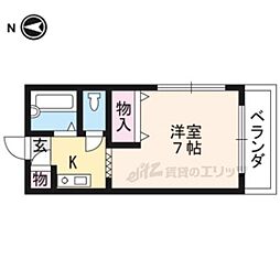 第二、第六レジデンス春田 ワンルームの間取図画像