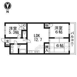 グランドハイツフナトラ 3LDKの間取図画像