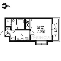 京阪本線 藤森駅 徒歩10分の賃貸マンション 3階1Kの間取り