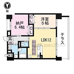 京阪本線 中書島駅 徒歩8分の賃貸マンション 1階2LDKの間取り