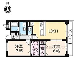 クエストオブインフィニティー 2階2LDKの間取り