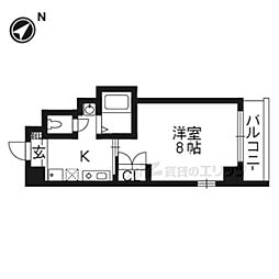 カシオペア 1Kの間取図画像