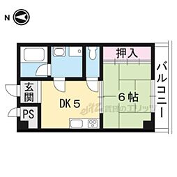エム'ズ京都洛西 1DKの間取図画像