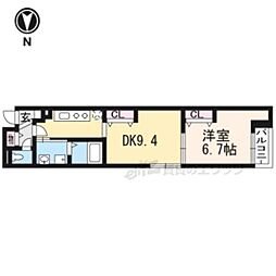 グランディオーズ桂 1LDKの間取図画像