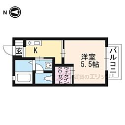 メゾン・ド・パーシモン 1Kの間取図画像