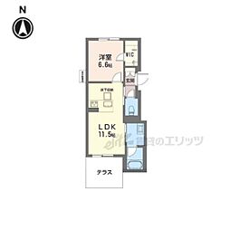 ゴード ヴィラ 1LDKの間取図画像