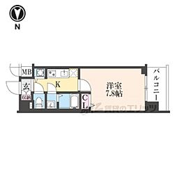 ドムールY 1Kの間取図画像