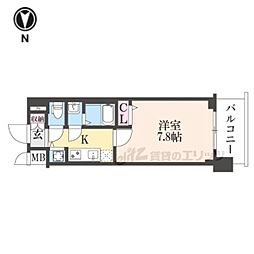 ファステート京都洛南エリーゼ 1Kの間取図画像