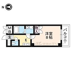 OHG長岡天神ビル 1Kの間取図画像