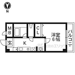 アルカサール成町 1Kの間取図画像