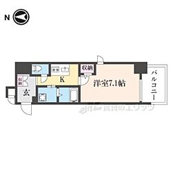 EsTRUTH KYOTO 1Kの間取図画像