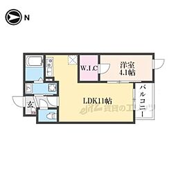 京都市伏見区向島二ノ丸町アパート 1LDKの間取図画像