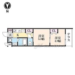 ARCOBALENO KYOTO NISHIKYOGOKU 2Kの間取図画像
