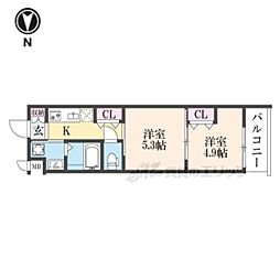ARCOBALENO KYOTO NISHIKYOGOKU 2Kの間取図画像