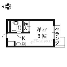 大久保ガーデンヒルズ 1Kの間取図画像