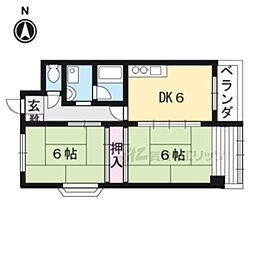エントピア嵐山 2DKの間取図画像