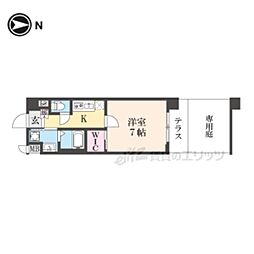 ソルテラス嵯峨嵐山 1Kの間取図画像
