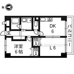 エスポワールみち 2DKの間取図画像