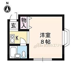 ピノハウス 1Kの間取図画像