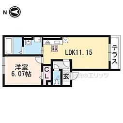 D-room白鳳 1LDKの間取図画像