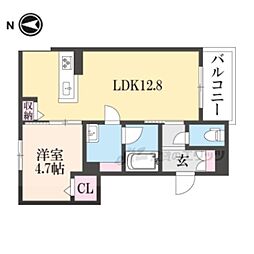 リガールメゾン円町 1LDKの間取図画像