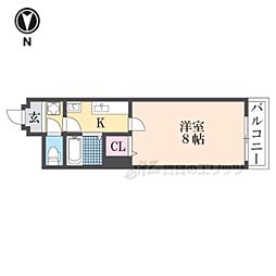 ビレイユ真英四条柳馬場パート2 1Kの間取図画像