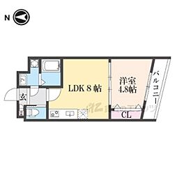 ARCA嵯峨嵐山 1LDKの間取図画像