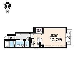モランディ ワンルームの間取図画像