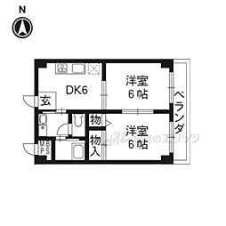 樹庭夢幹 2DKの間取図画像