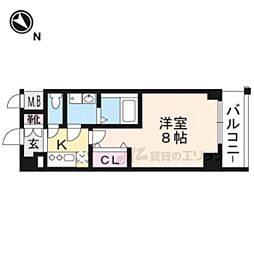 エスリード京都吉祥院 1Kの間取図画像
