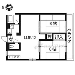 コーポ藤岡 2LDKの間取図画像