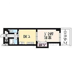 クレアール南 1DKの間取図画像