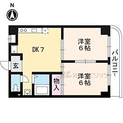 グランランヴェール 2DKの間取図画像