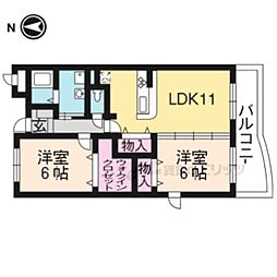 フルール野色 2LDKの間取図画像