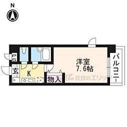 グレースヒル大枝 1Kの間取図画像