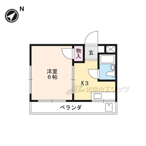 クレスト山科 305｜京都府京都市山科区東野中井ノ上町(賃貸マンション1K・3階・17.29㎡)の写真 その2