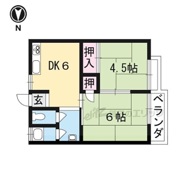 京都府長岡京市開田3丁目(賃貸アパート2DK・2階・43.00㎡)の写真 その2