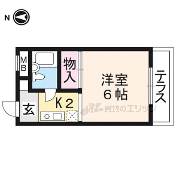 京都府宇治市木幡大瀬戸(賃貸マンション1K・3階・19.47㎡)の写真 その2