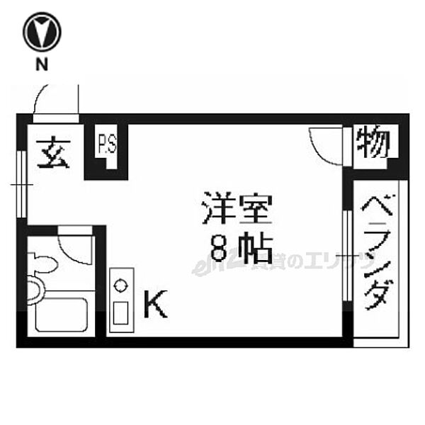 京都府長岡京市長岡一丁目(賃貸マンション1R・2階・16.80㎡)の写真 その2