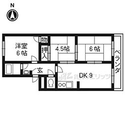 杉原ハイツ 3DKの間取図画像