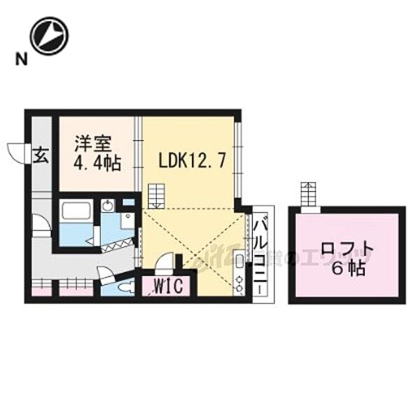 ＨＥＩＧＨＴＳ6地蔵 201｜京都府宇治市六地蔵町並(賃貸アパート1LDK・2階・44.19㎡)の写真 その2