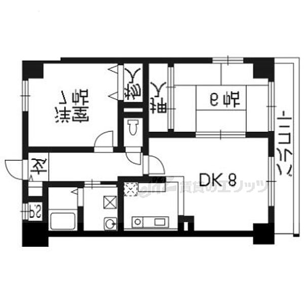 カサ・デ・高ノ手 503｜京都府京都市南区久世中久世町1丁目(賃貸マンション2DK・5階・56.07㎡)の写真 その2