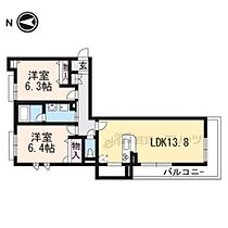 シャーメゾン勧修 205 ｜ 京都府京都市山科区勧修寺西金ヶ崎（賃貸マンション2LDK・2階・65.70㎡） その2