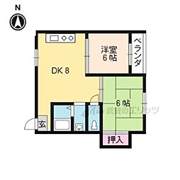 ヴィラ松田 2階2DKの間取り