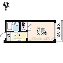カーサブランカ3 1Kの間取図画像