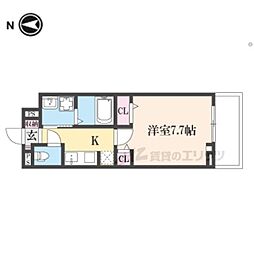 京都地下鉄東西線 東野駅 徒歩16分の賃貸アパート 2階1Kの間取り